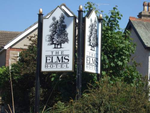 The sign persists though the hotel is no more